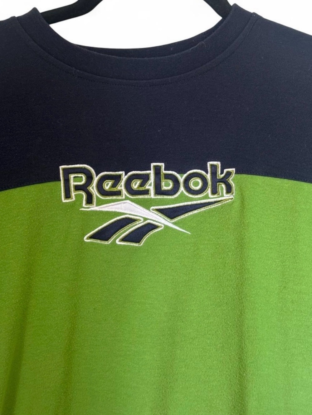 Reebok Black and Green Panel Logo Tee - Picture 3 of 4